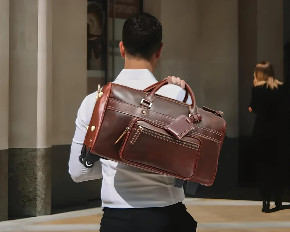 carry on leather bag