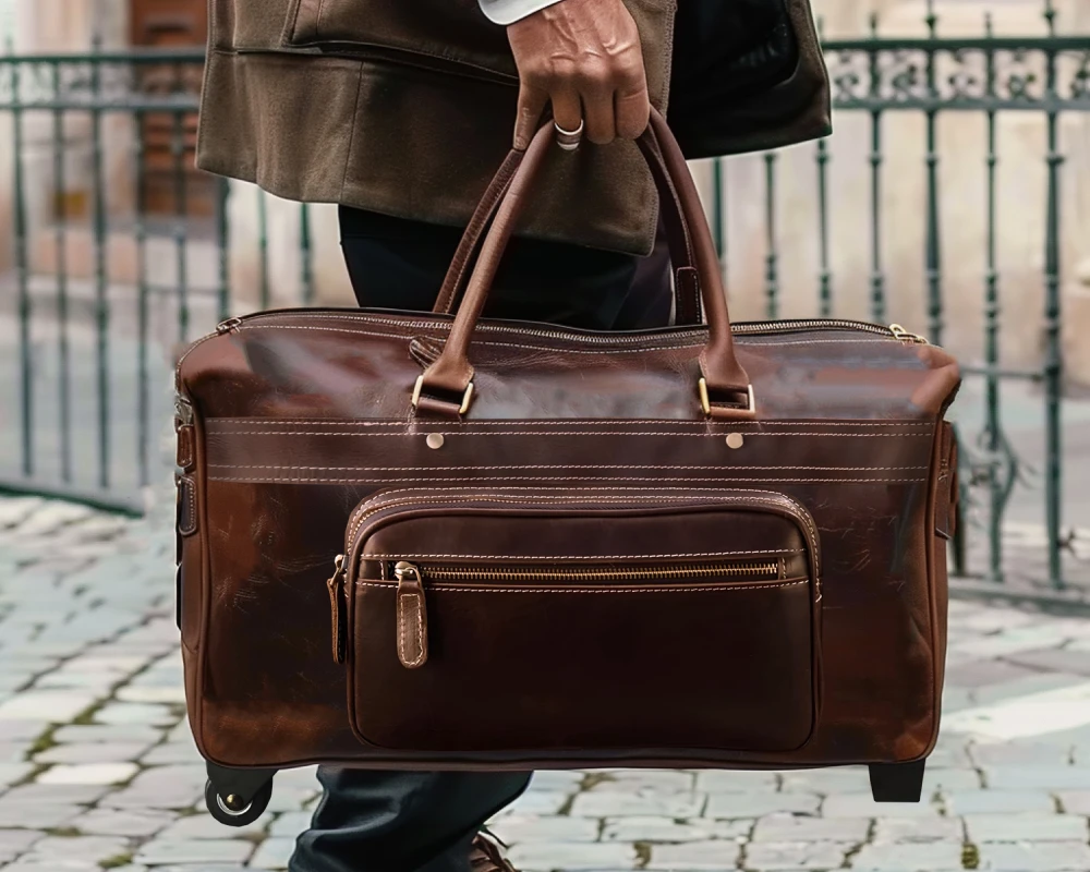 carry on leather bag